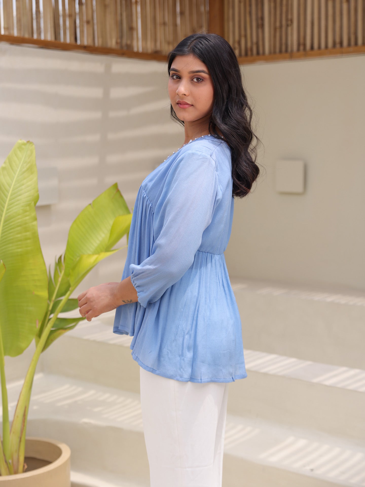 Freya Top - Powder Blue