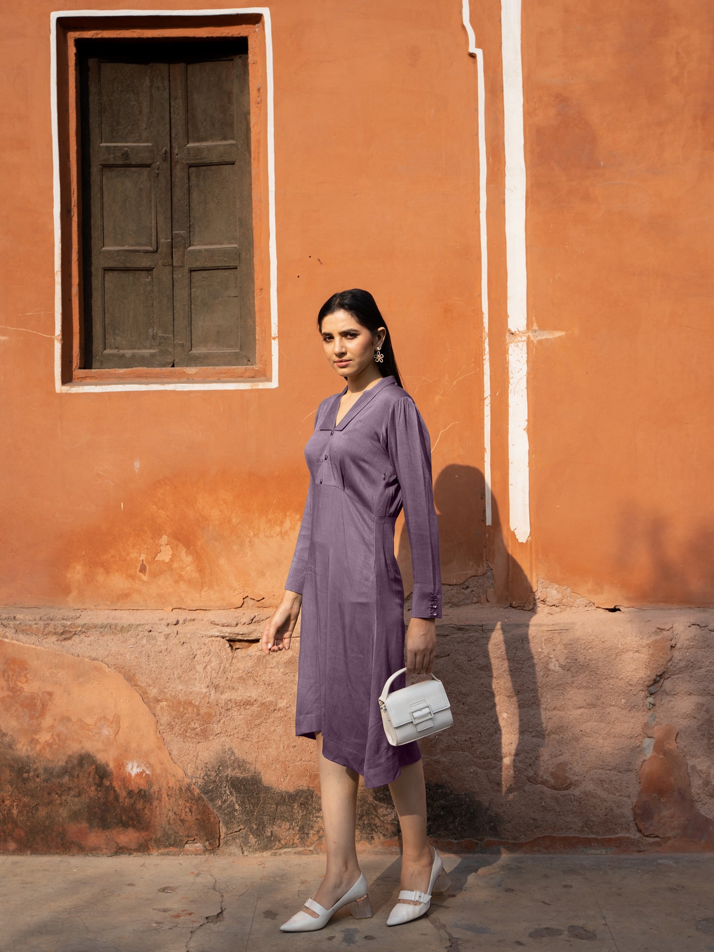 Georgia Dress - Mauve Brown