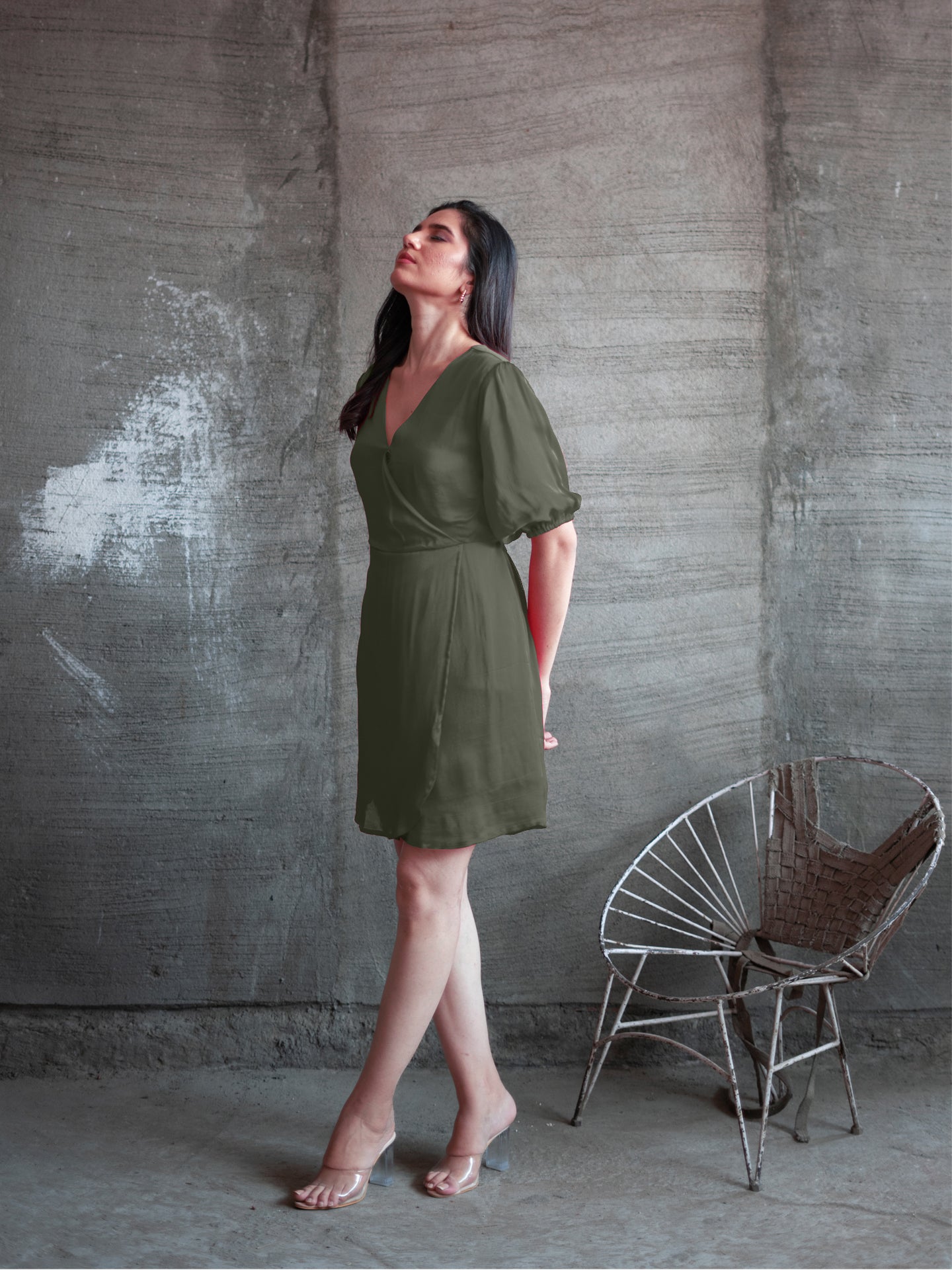 Reya Dress - Military Green