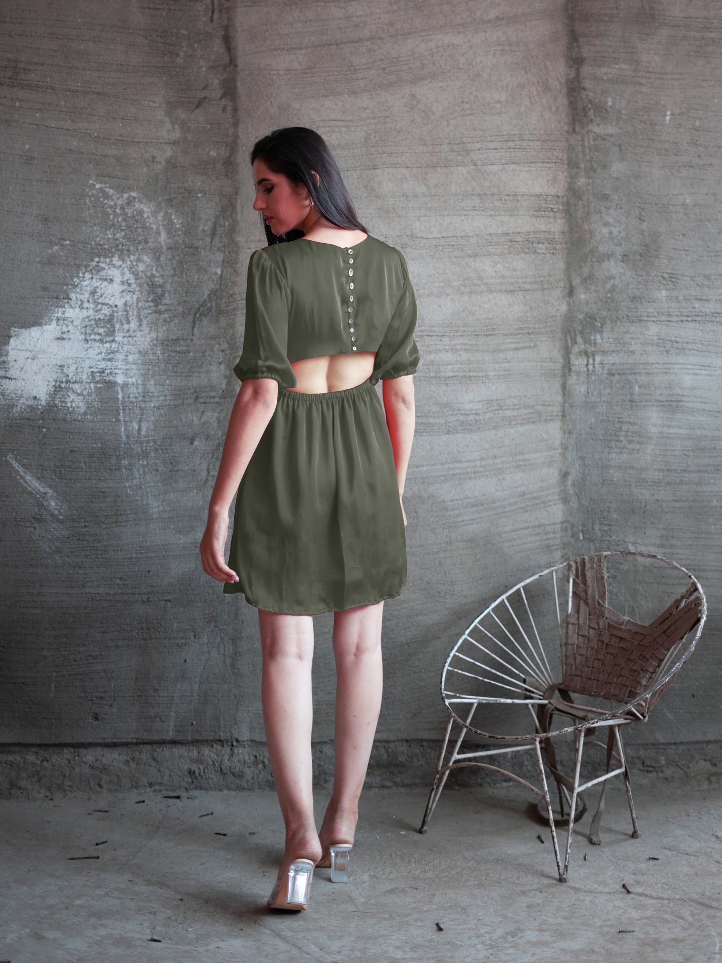 Reya Dress - Military Green