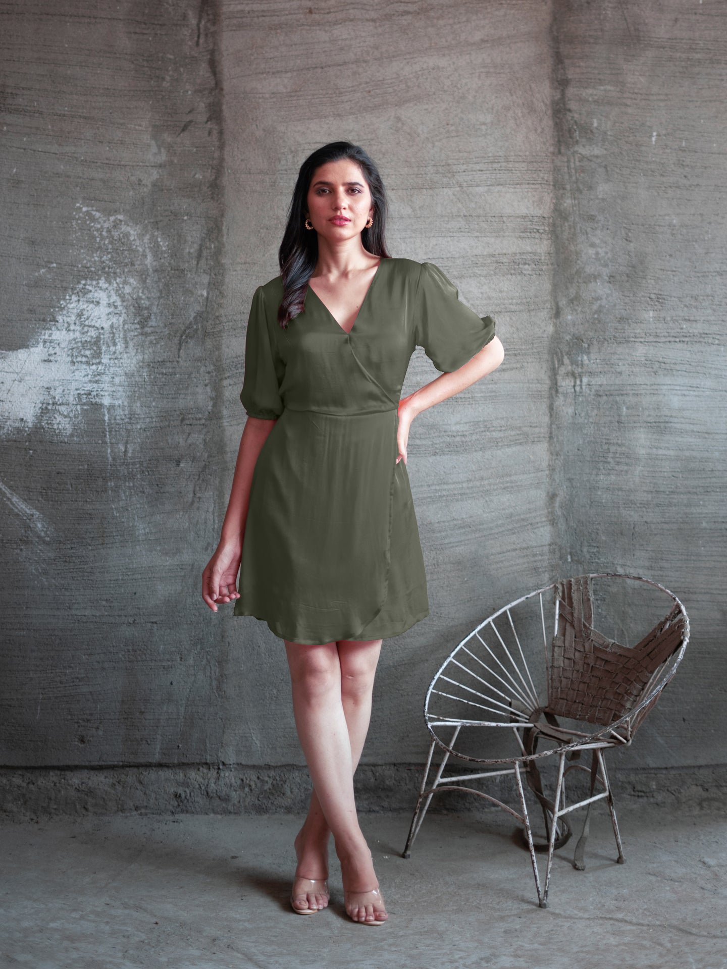 Reya Dress - Military Green