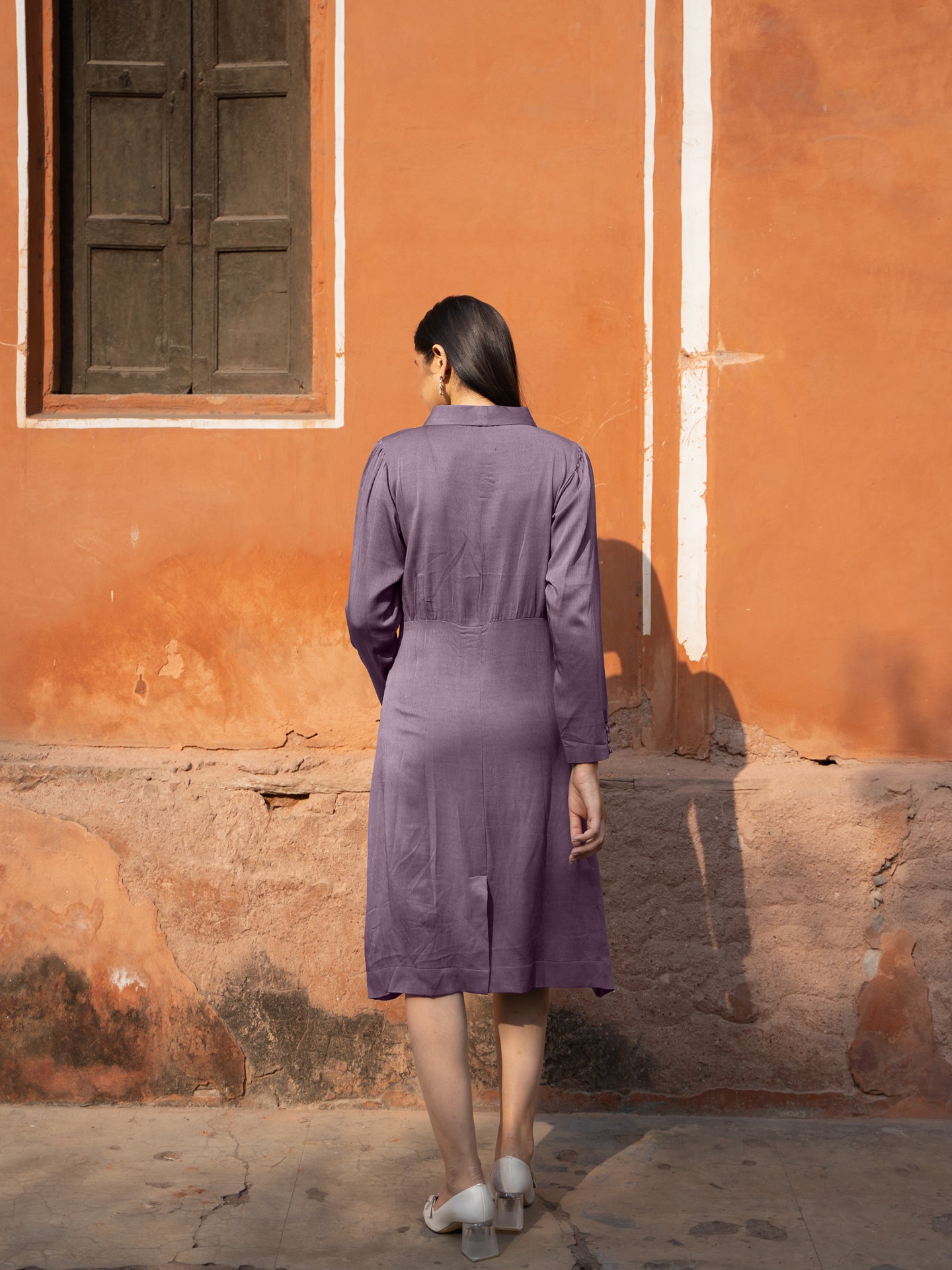 Georgia Dress - Mauve Brown