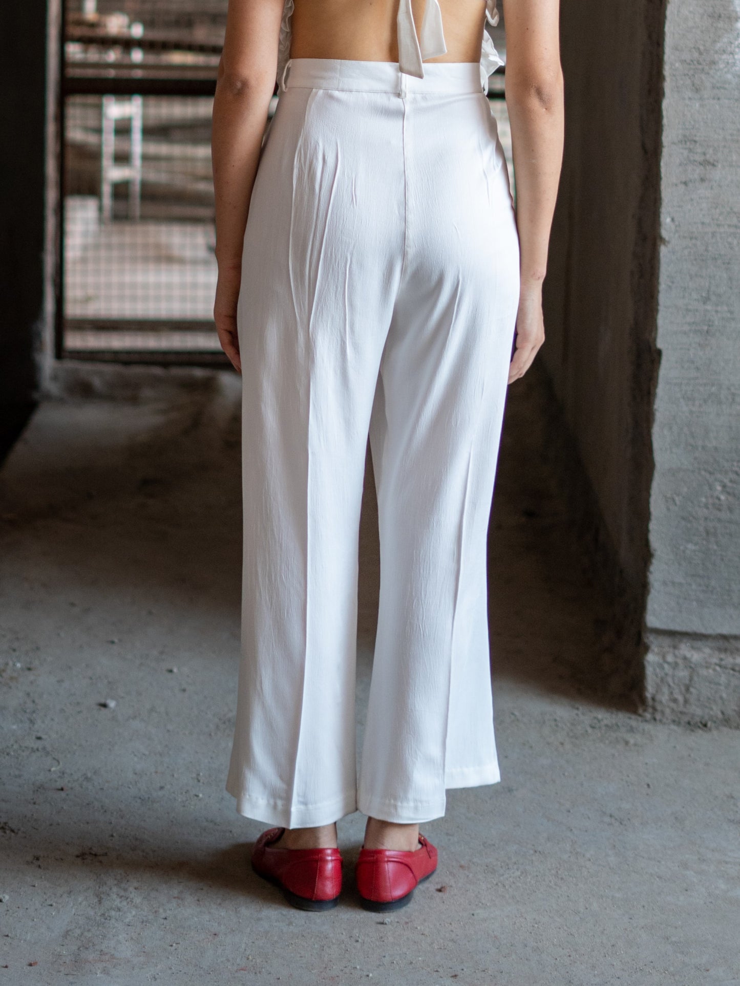 Bootcut Pants - White
