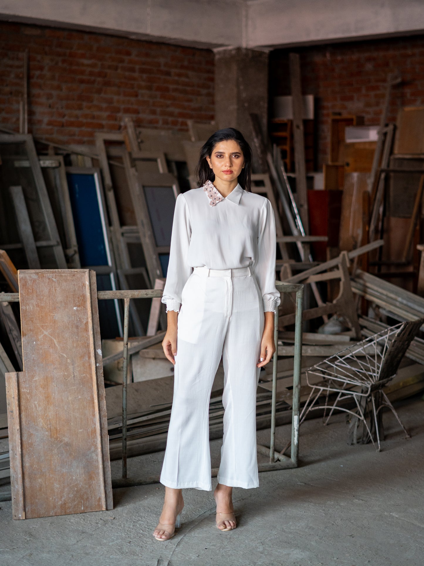 Bootcut Pants - White