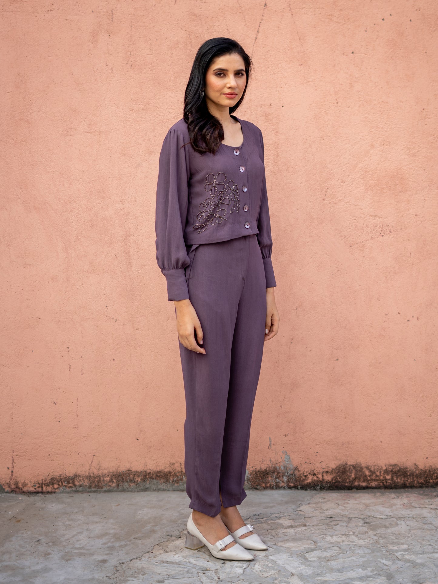 Cazi Top - Mauve Brown