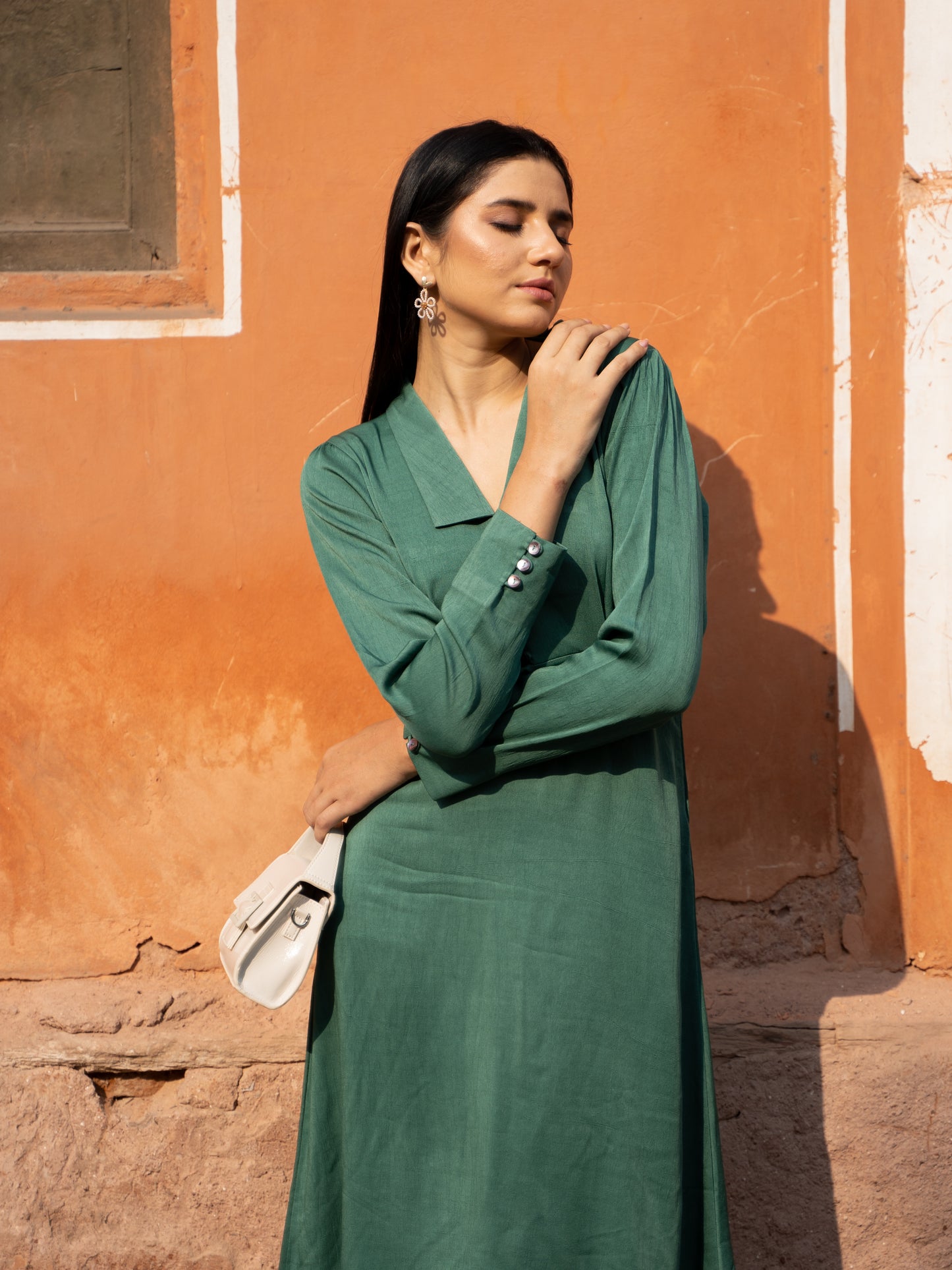 Georgia Dress - Pine Green