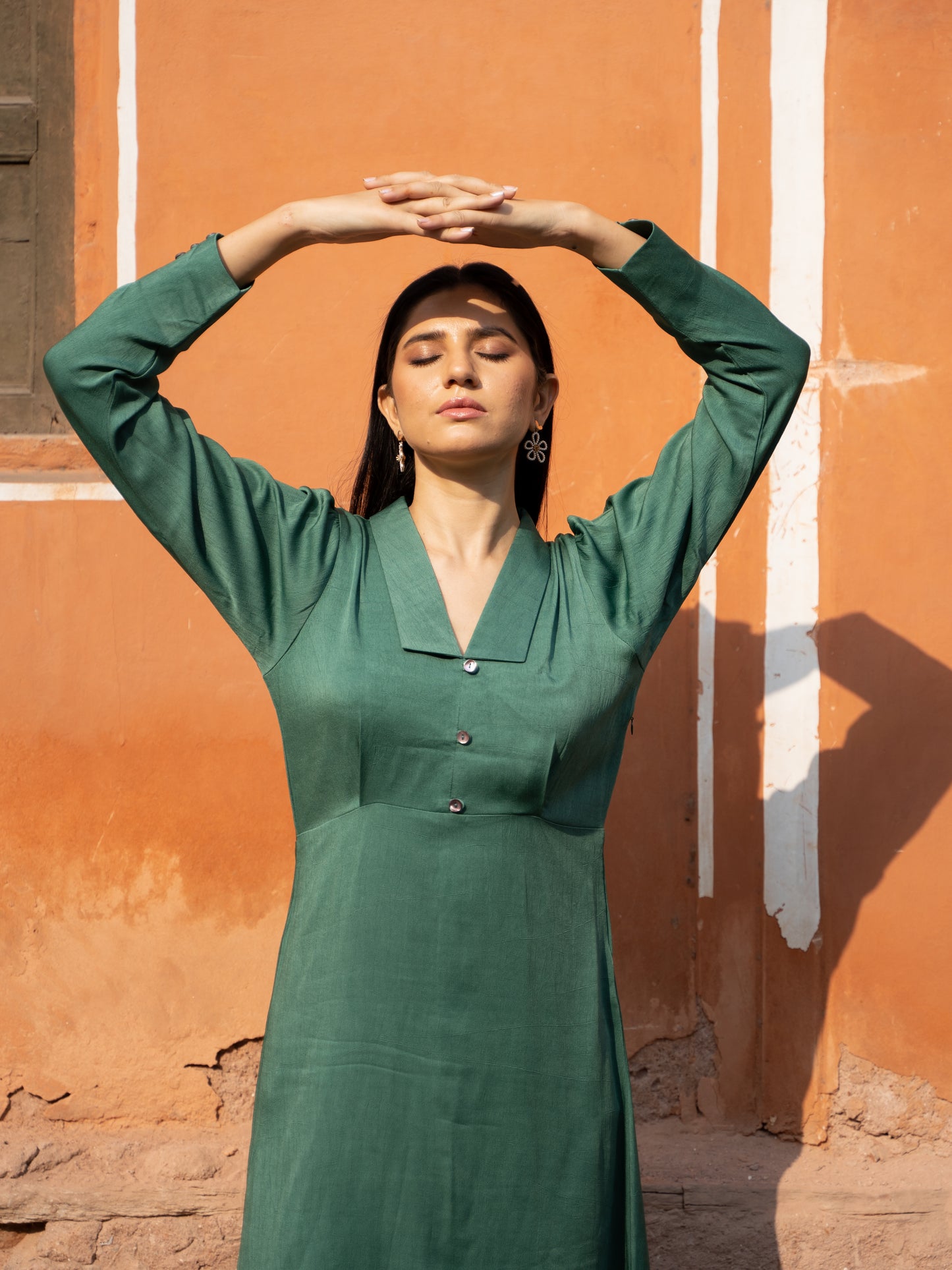 Georgia Dress - Pine Green