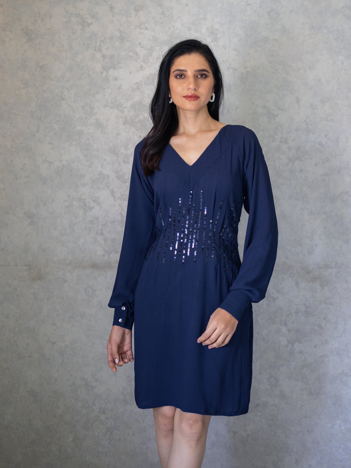 Akin Dress - Navy Blue