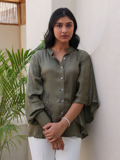 Fleur Shirt - Military Green