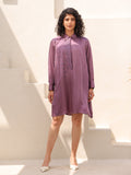 Houndstooth Dress - Grape Wine