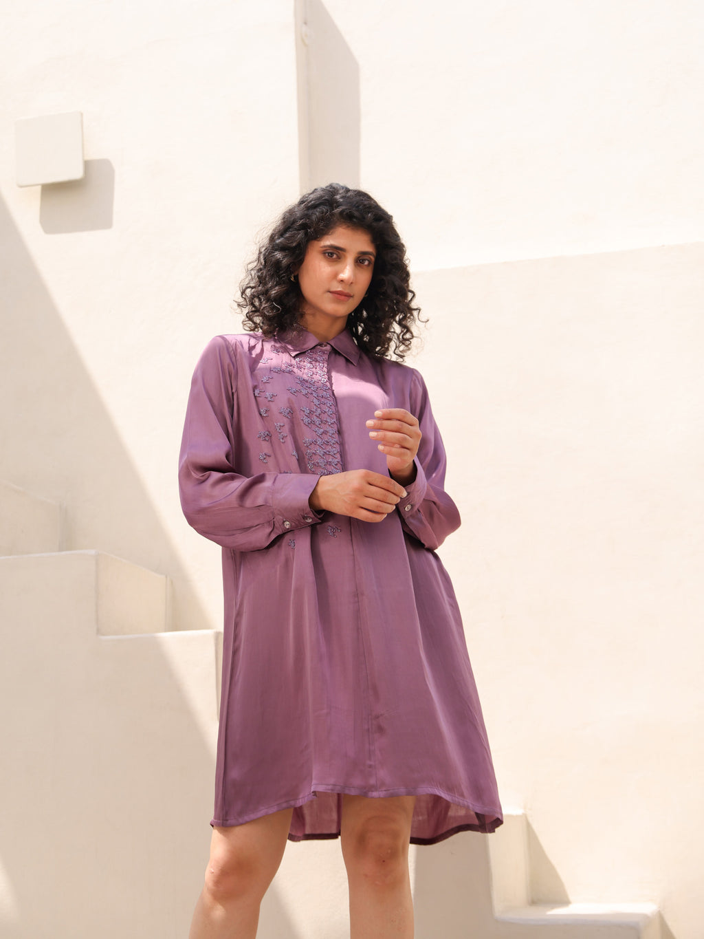 Houndstooth Dress - Grape Wine