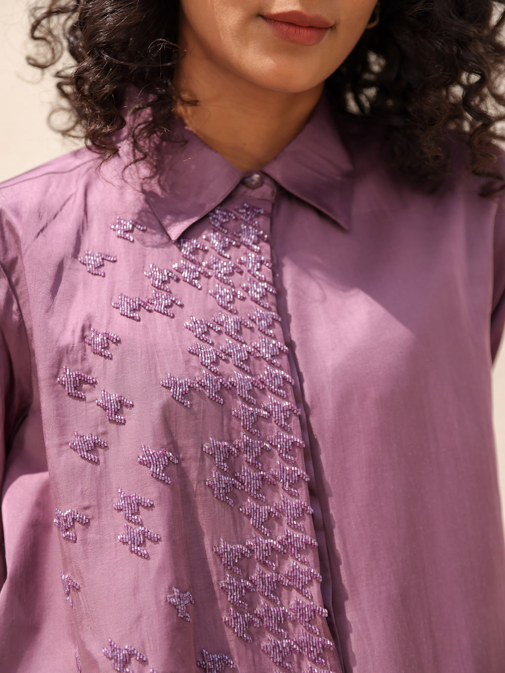 Houndstooth Dress - Grape Wine
