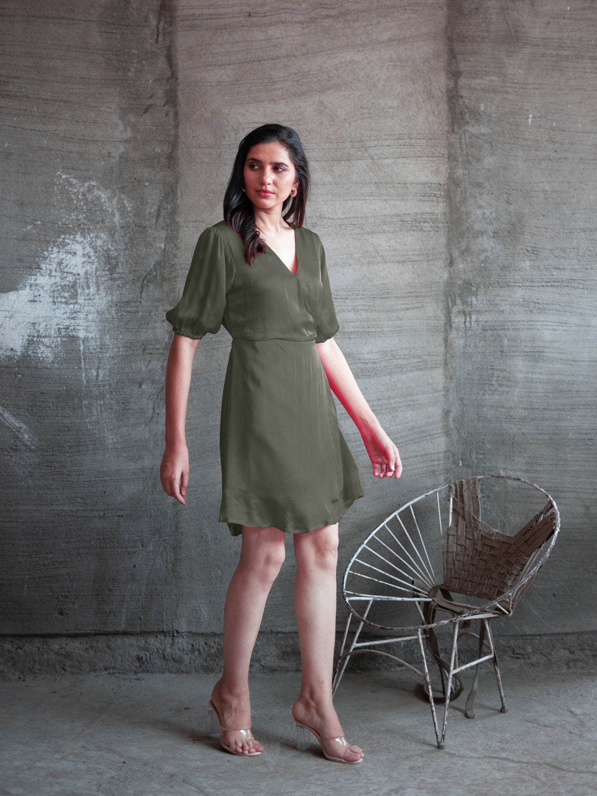 Reya Dress - Military Green