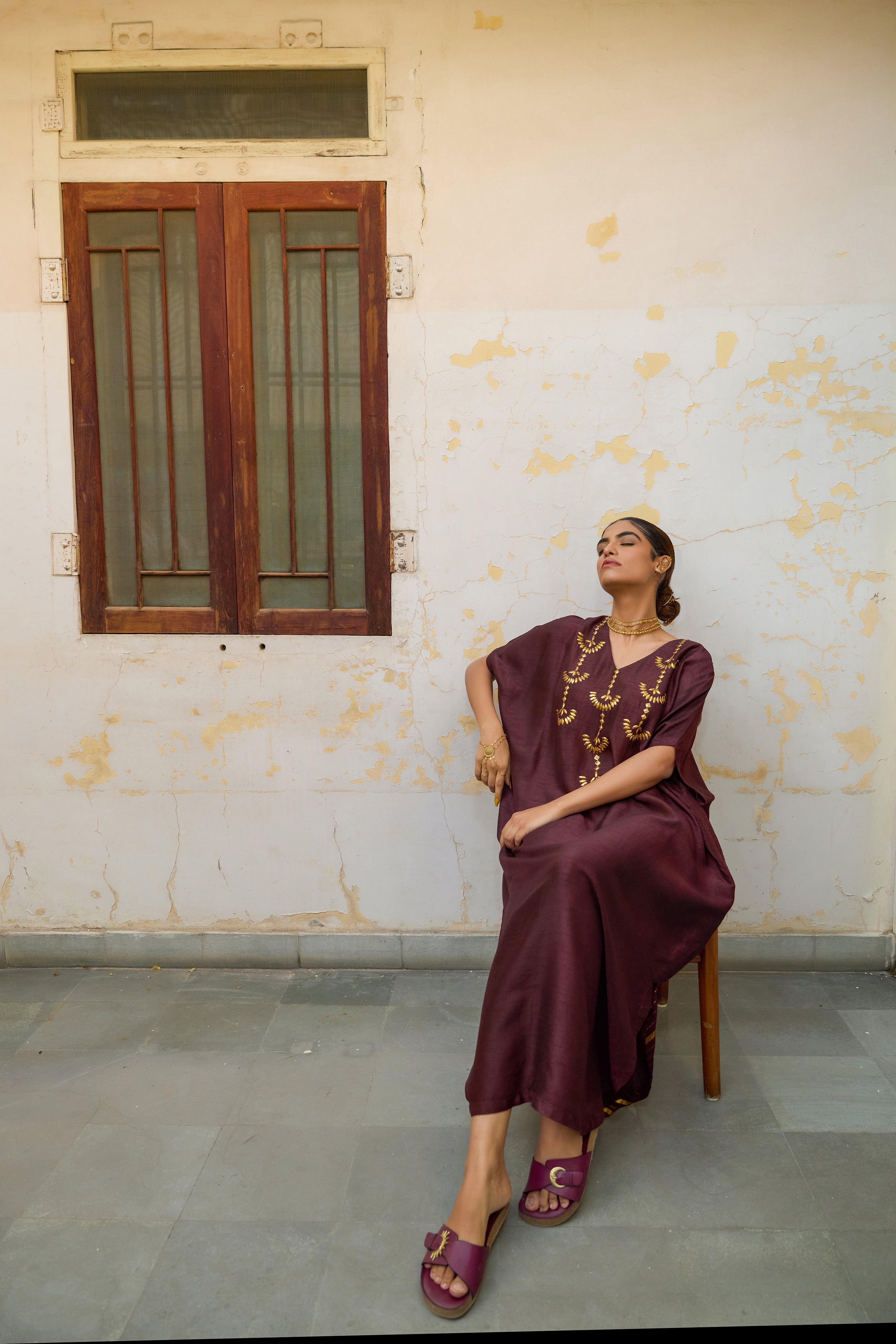 Sawai Kaftan - Oxblood