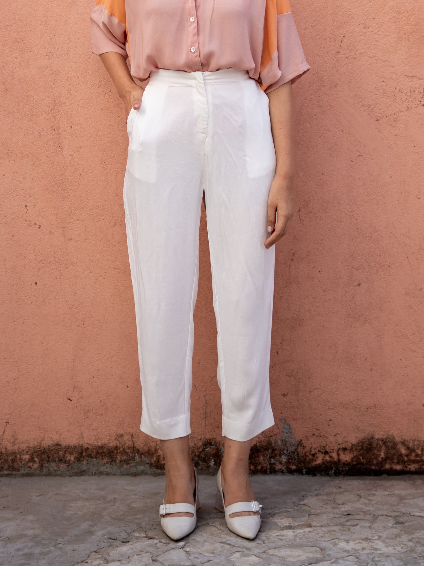 Tapered Trousers - White