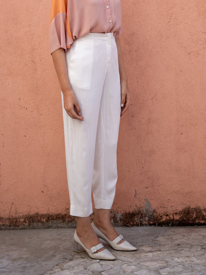 Tapered Trousers - White