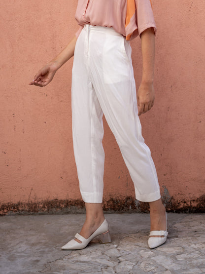 Tapered Trousers - White