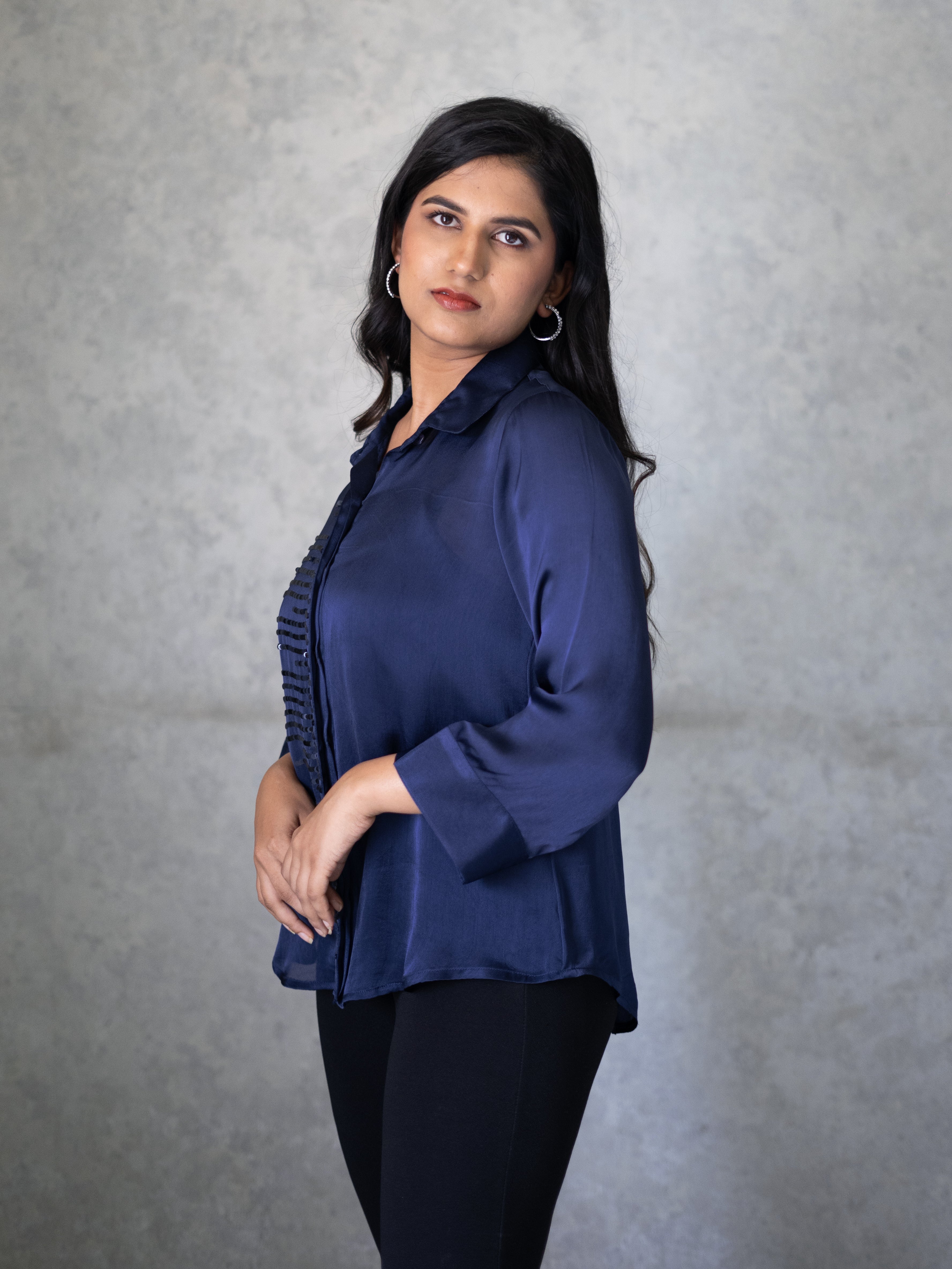 Akin Shirt - Navy Blue