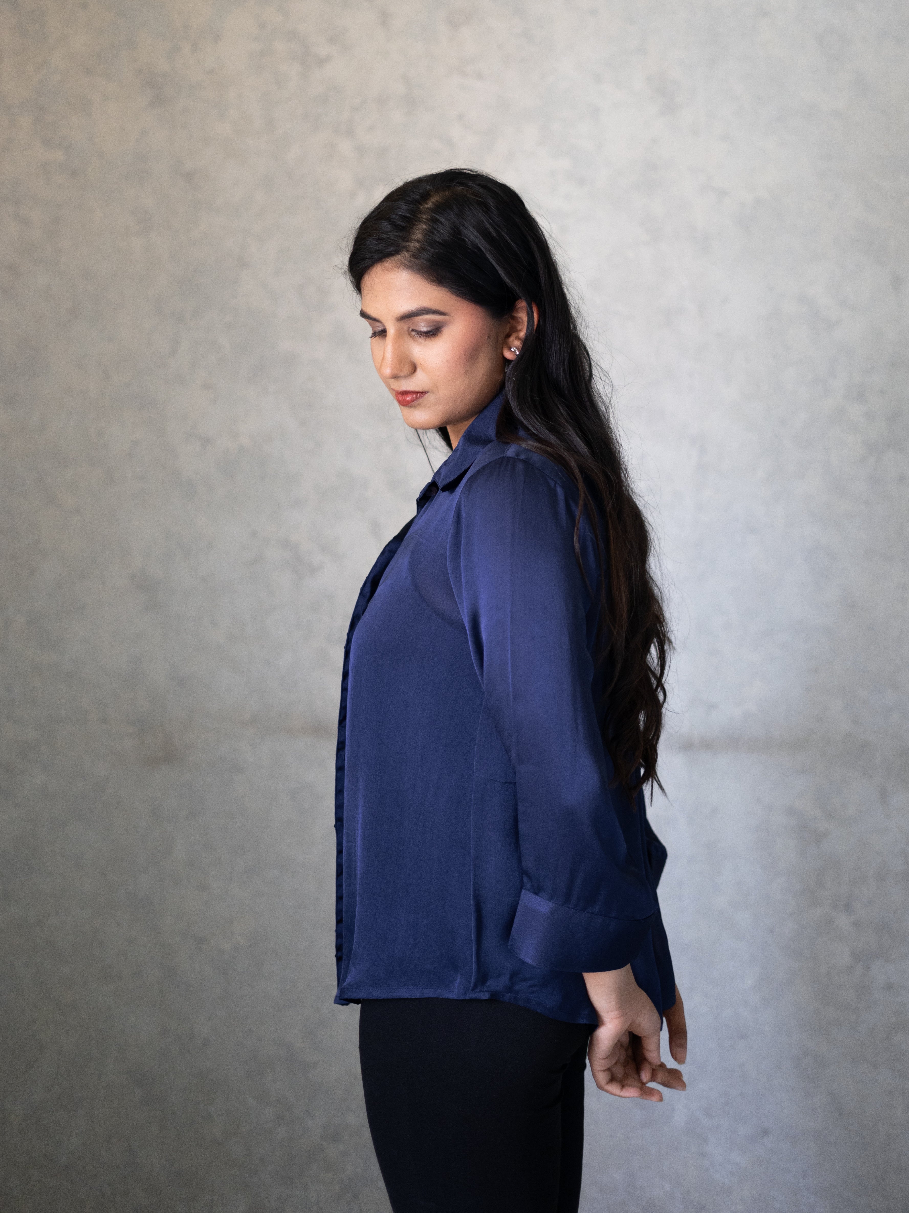 Akin Shirt - Navy Blue