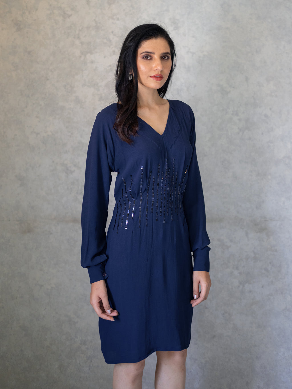 Akin Dress - Navy Blue