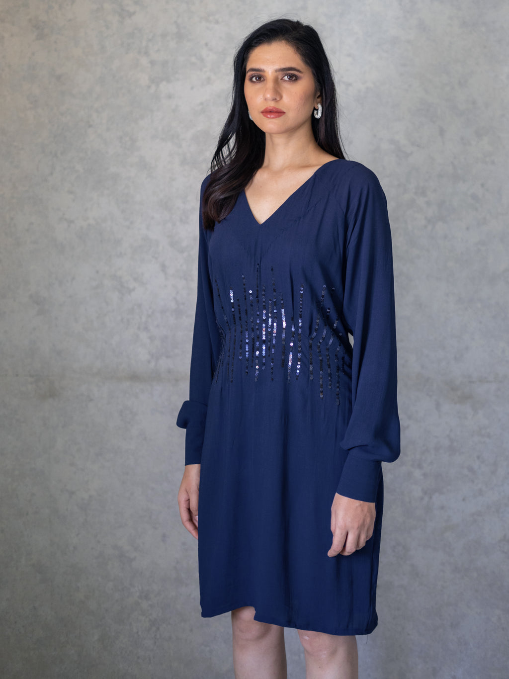 Akin Dress - Navy Blue